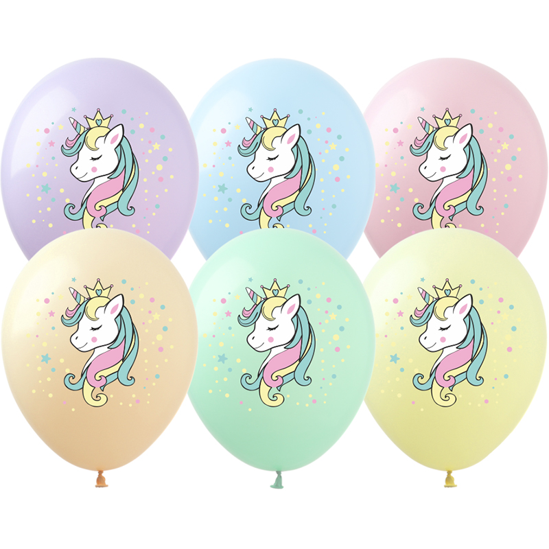 Латексні кульки "Одноріг" макарун 12" 20шт ЕД-1 ArtShow