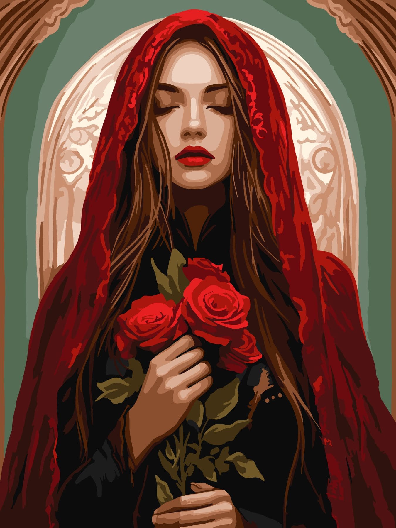 Набір для розпису по номерах "Зачарована" 30х40см