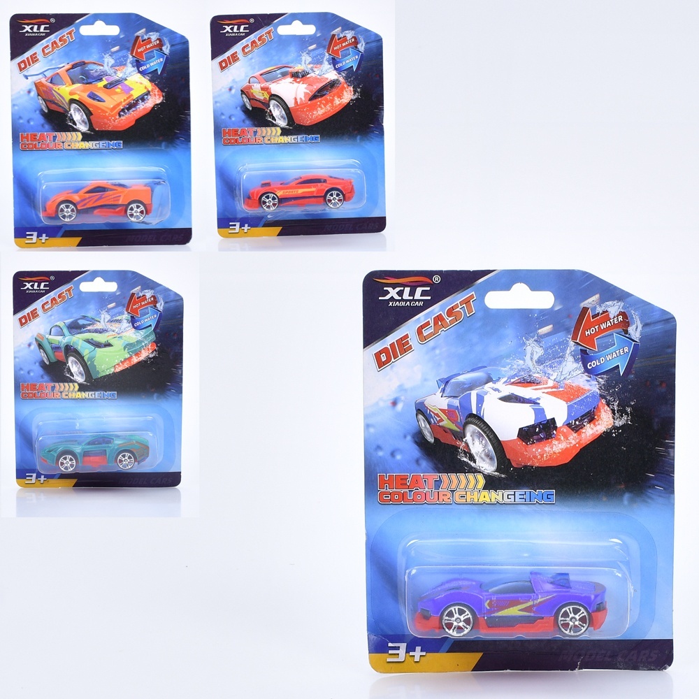 Машина 1210-37A мет., змінює колір, 4 види, лист, 11,5-15-2 см.