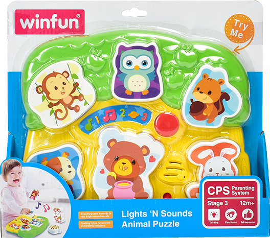 Гра 0771-NL пазли-тварини, 2 режими гучн., муз., світло, бат., кор., 28-25-5,5см.