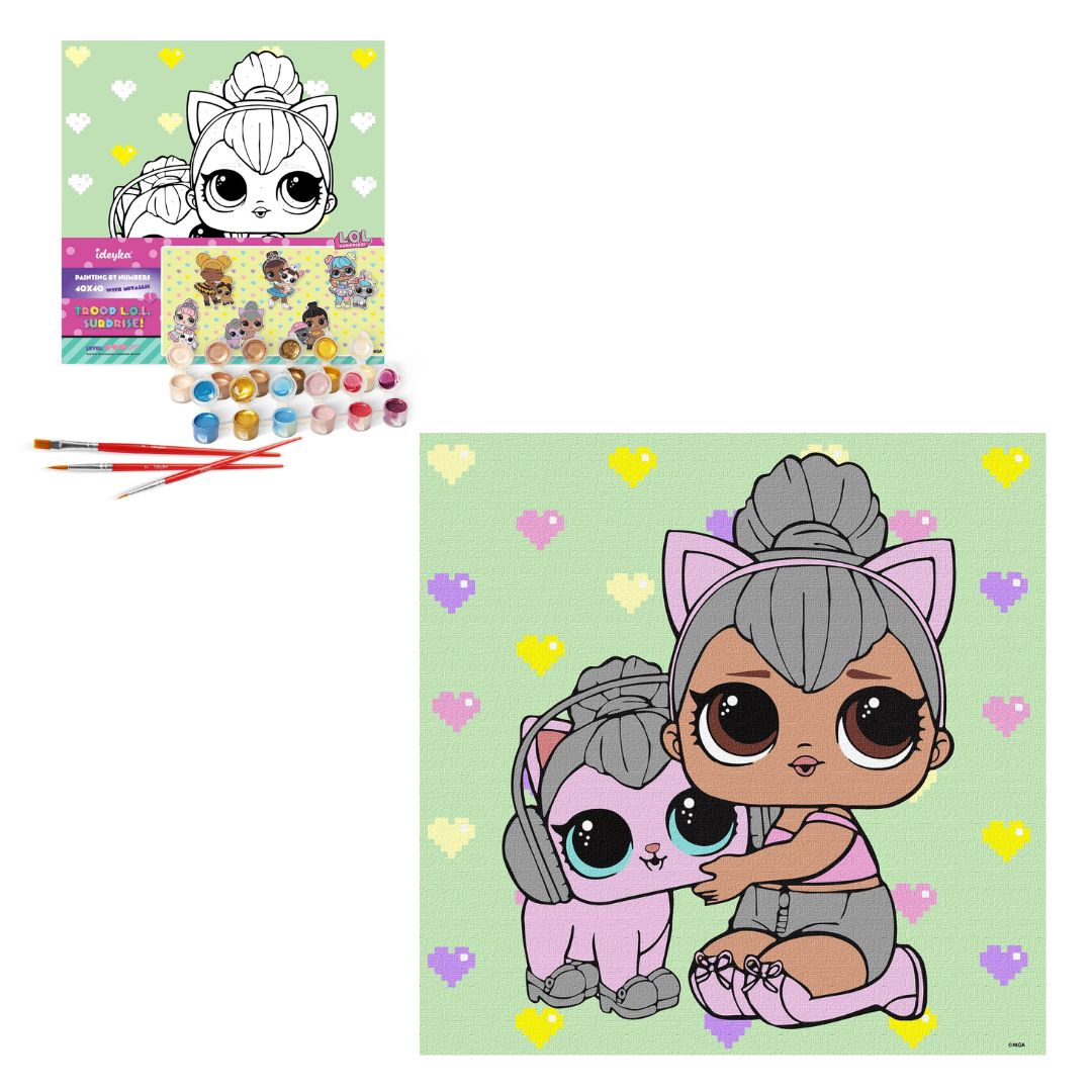 Набір для розпису по номерах для дітей "L.O.L. Surprise! TroopSurprise Kitty Queen With Kitty Kitty"