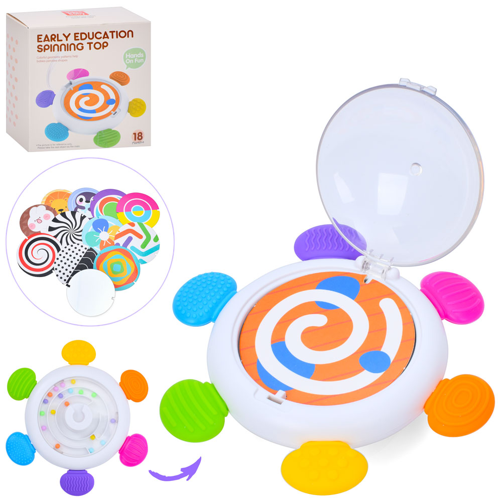 Гра YB11606 3в1, прорізувач, спінер, лабиринт, присоска, картки 12шт., дзеркало,кор.,12,5-13,5-5,5см