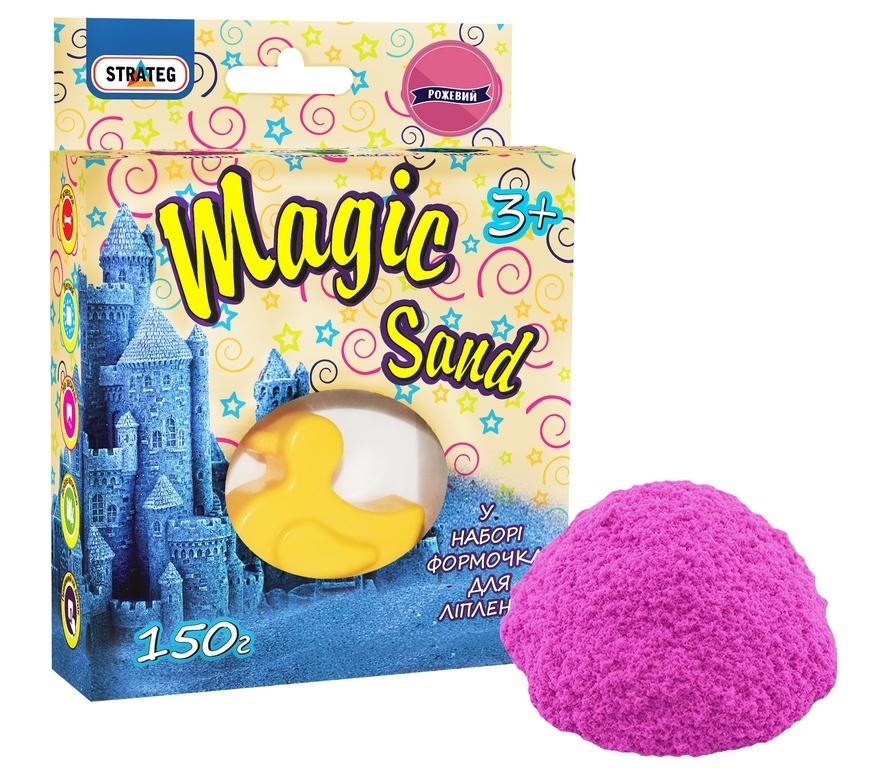 Magic sand рожевого кольору, з формочкою 0,150 кг, у кор-ці 14см-11см-3,2см