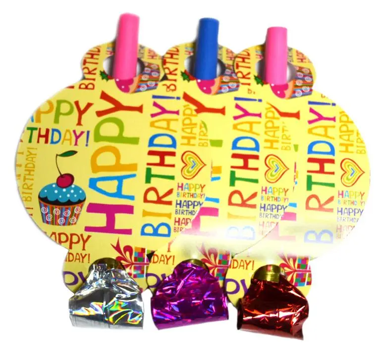 Язичок-гудок "Happy Birthday" набір 6 шт