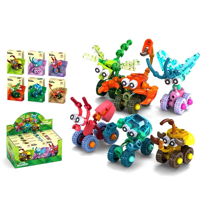 Конструктор QC3003 машинка-комаха, від 25 дет., кор., 12 шт. (6 видів) в диспл., 23,5-11,5-12,5 см.