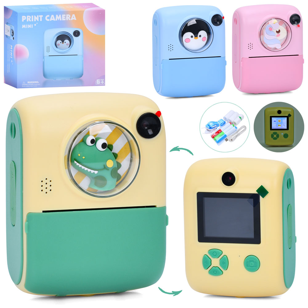 Фотоапарат M1 фото/відео,2 камери,миттєвий друк,акум.,USB,папір,фломастери,мікс видів,кор.,16-14,5-6