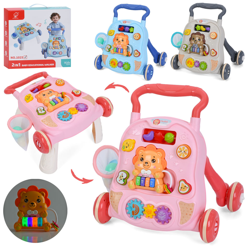 Каталка-ходунки1024-1025-1026.2в1(стіл31-36в40см)ігр.п/бізіб,піан(твар.прор.світ.муз.)сорт.баск.к-це