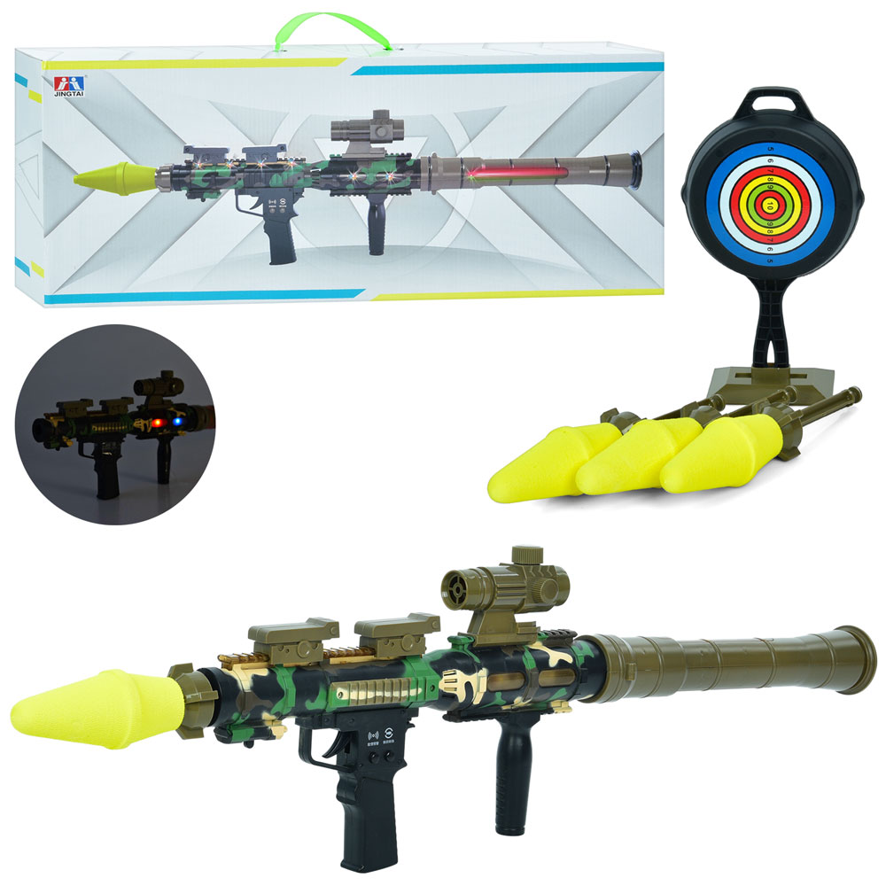 Гармата 188B снаряди 3 шт., мішень, приціл, муз., світло, бат., кор., 62,5-25,5-6 см.