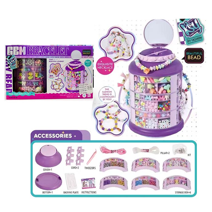 Набір для творчості KSY932A набір для плетіння прикрас, намистини,нитки,скринька,кор.,33-20,5-12,5см