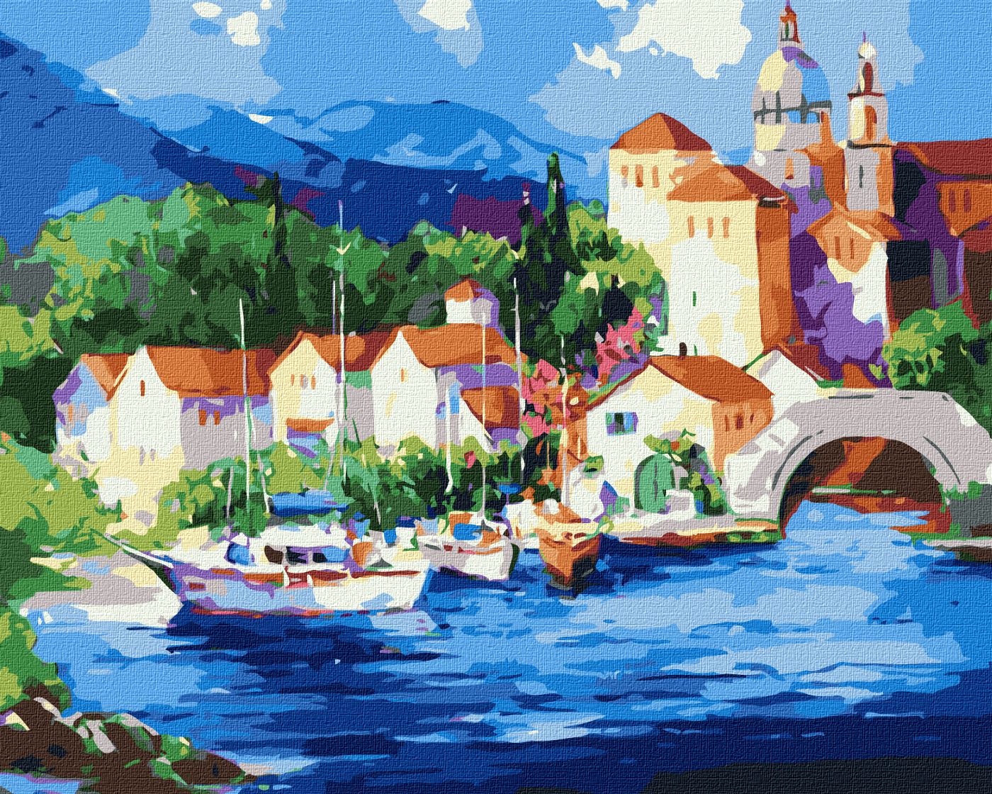 Набір для розпису по номерах. "Біля підніжжя гір" 40х50см