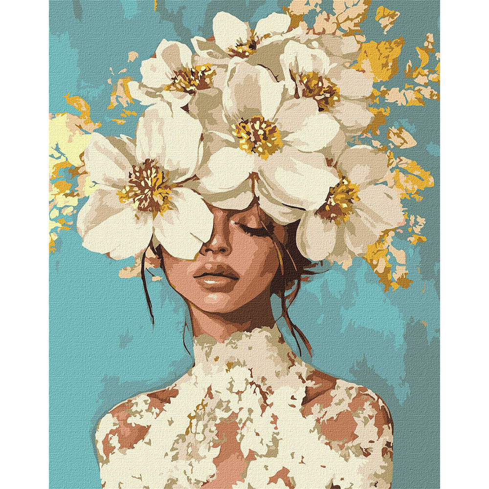 Набір для розпису по номерах "Квітучі мрії з фарбами металік" 40х50см