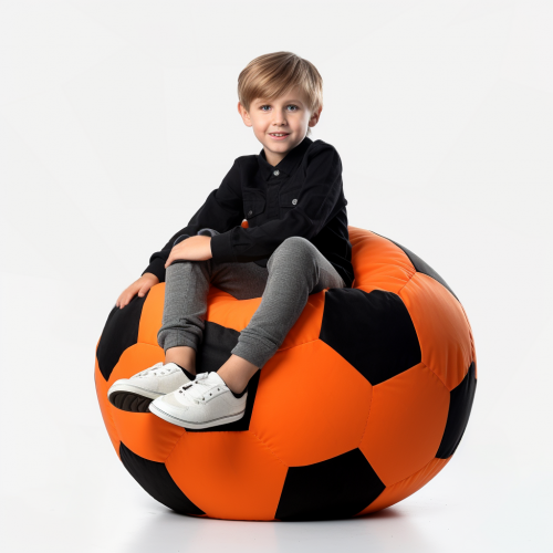Фотография 1 товарной позиции интернет-магазина детских игрушек www.smarttoys.com.ua Кресло-мяч Оранжевый с черным Средний 100х100