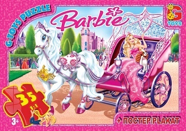 BA006 Пазли ТМ "G-Toys" із серії "Barbie", 35 елементів 