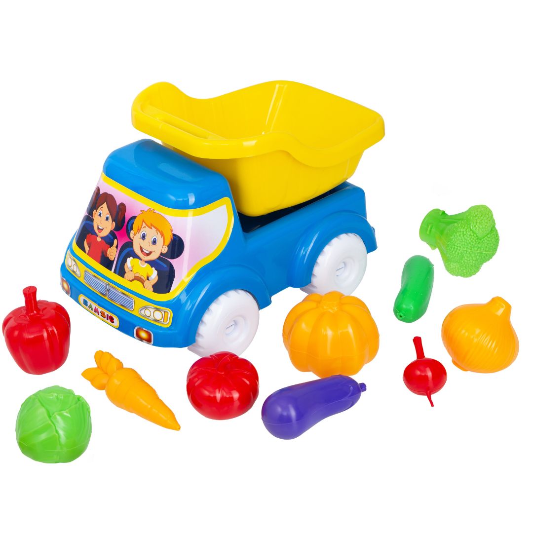 "Машинка самоскид №5 діти з овочами" , Набір дитячий, арт 3691 Бамсик