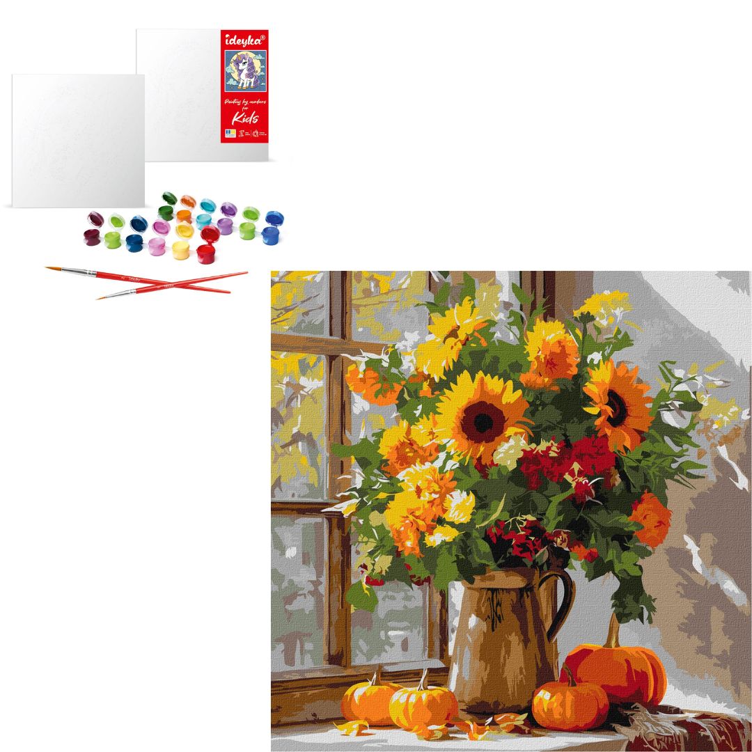 Набір для розпису по номерах "Осінній букет із соняхів" 40x40см