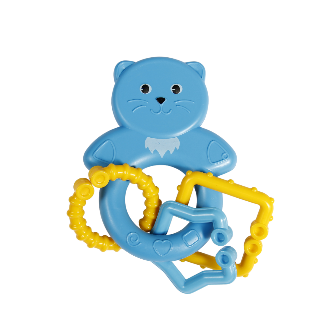 1617 Іграшка-брязкальце "Котик", кольорове з кільцями