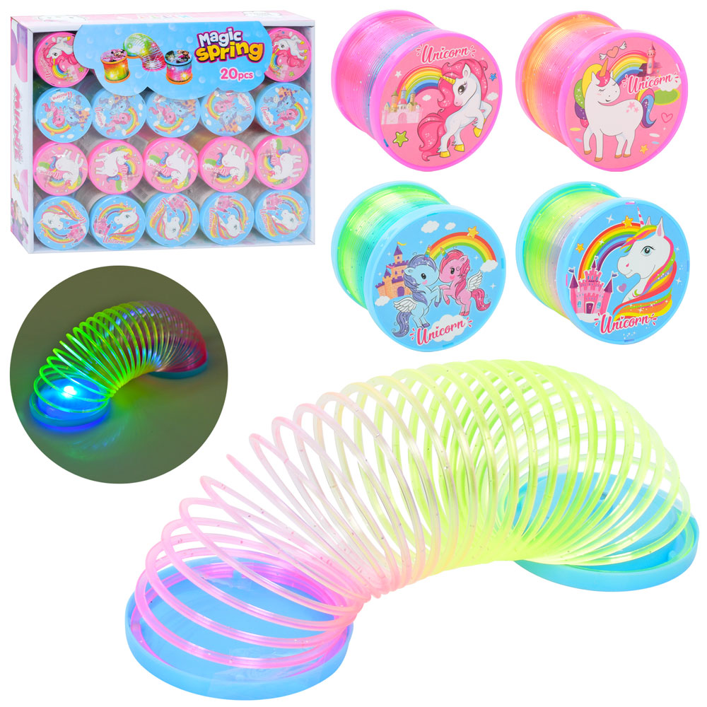 Пружинка MCS5213A 4 види, світло, бат. (табл.), 20 шт. в диспл., 29-23-4 см.