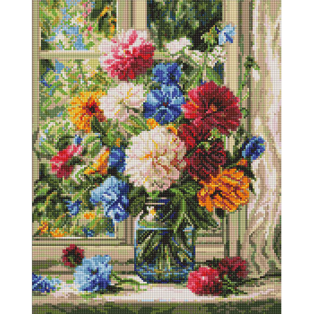Набір з алмазною мозаїкою "Садовий букет" 40х50см