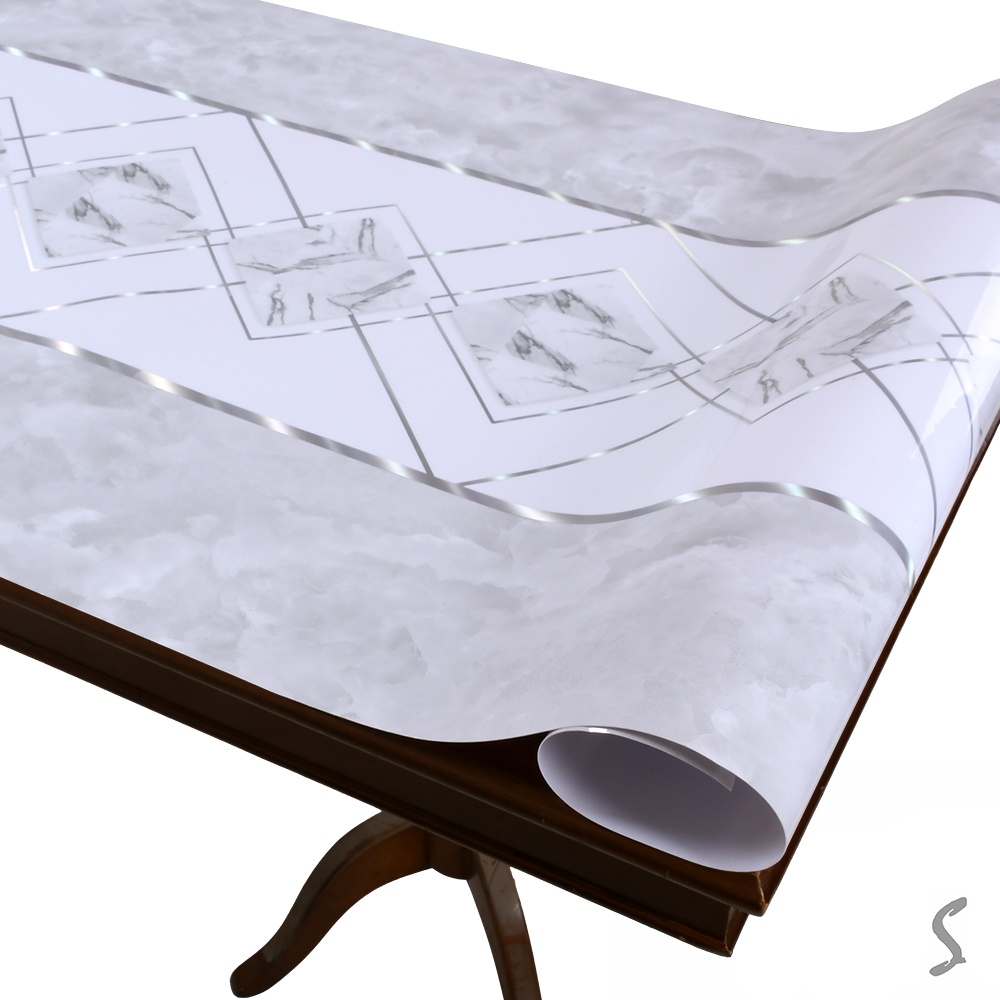 Клейонка рідке скло з голографічним малюнком Laser 0.6мм*0.8м*20м MA-5938-80