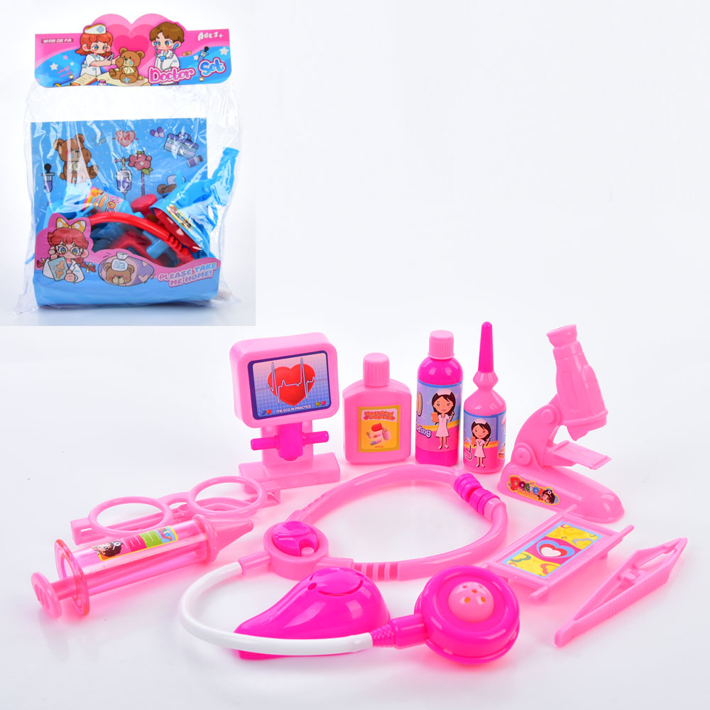 Набiр лiкаря 59291-92 стетоскоп, окуляри, мед.інструменти, 2 кольори, кул., 20-31-6 см.