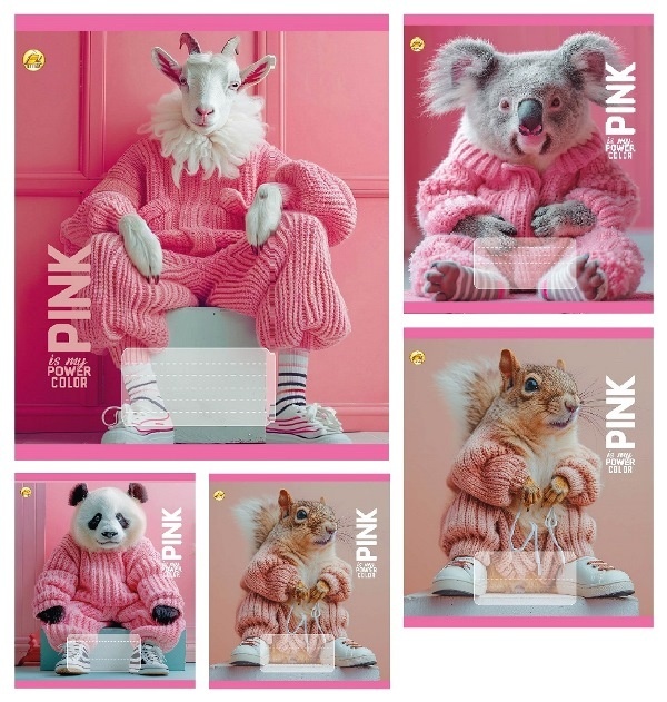 Зошит 18 арк.клітинка Тверда ТА51208 Pink Power, 20/400, 5к.