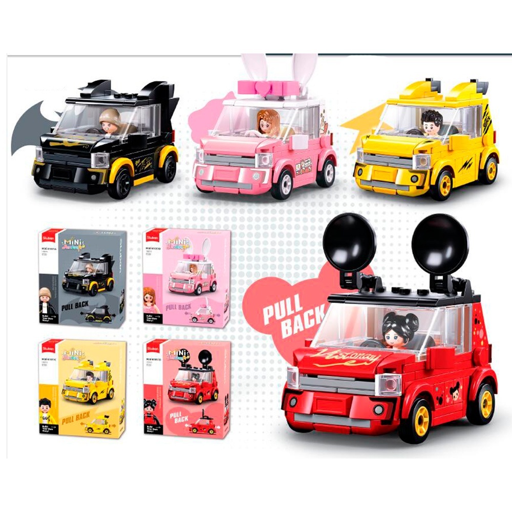 Конструктор SLUBAN M38-B1051 "Mini Handcraft": Чорний кажан/Кролик/Качу/Мікі, 137-148 дет.