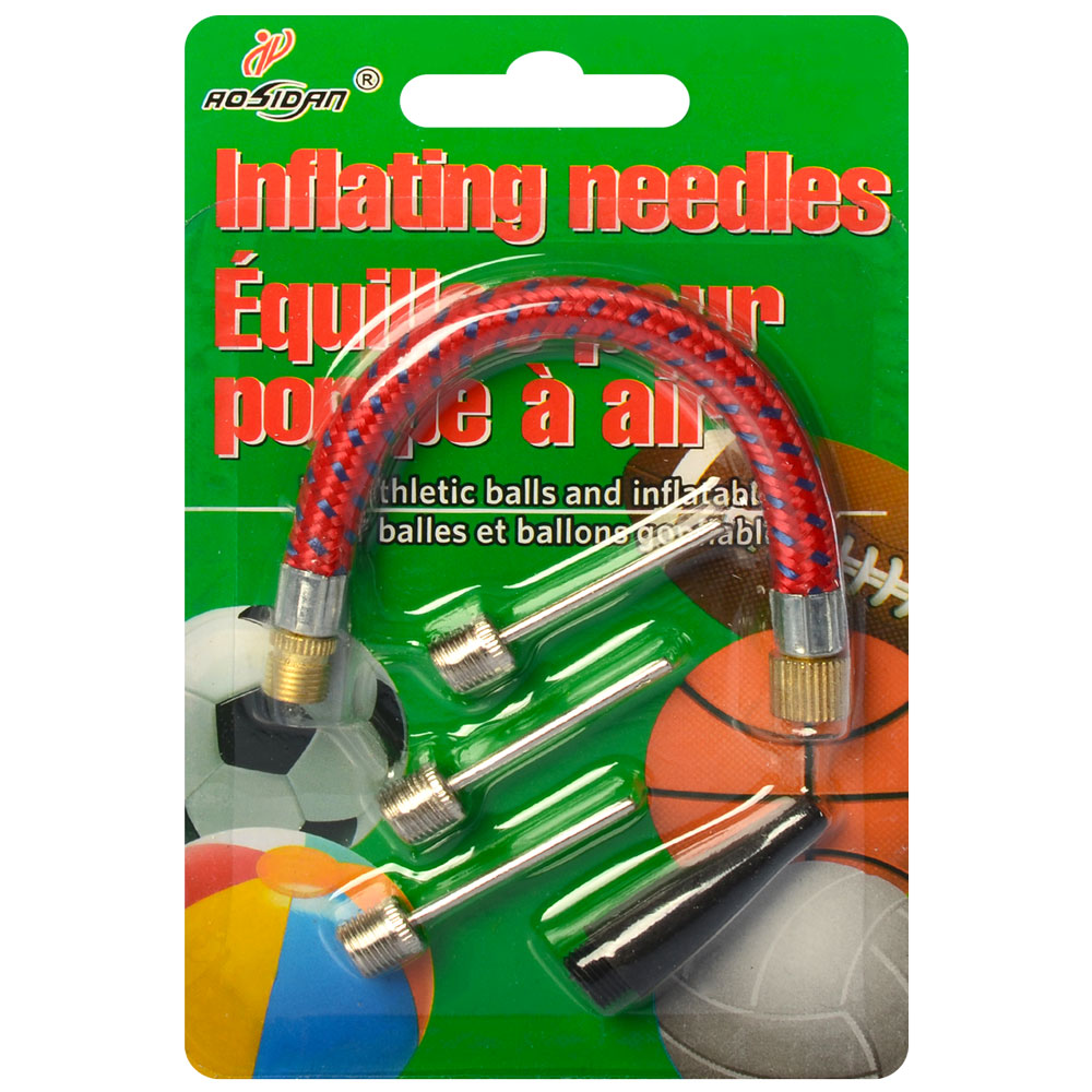 Голка MS 1784 для м'ячів, 3 шт., набір (насадка, гнучкий шланг), лист, 9-14-1 см.
