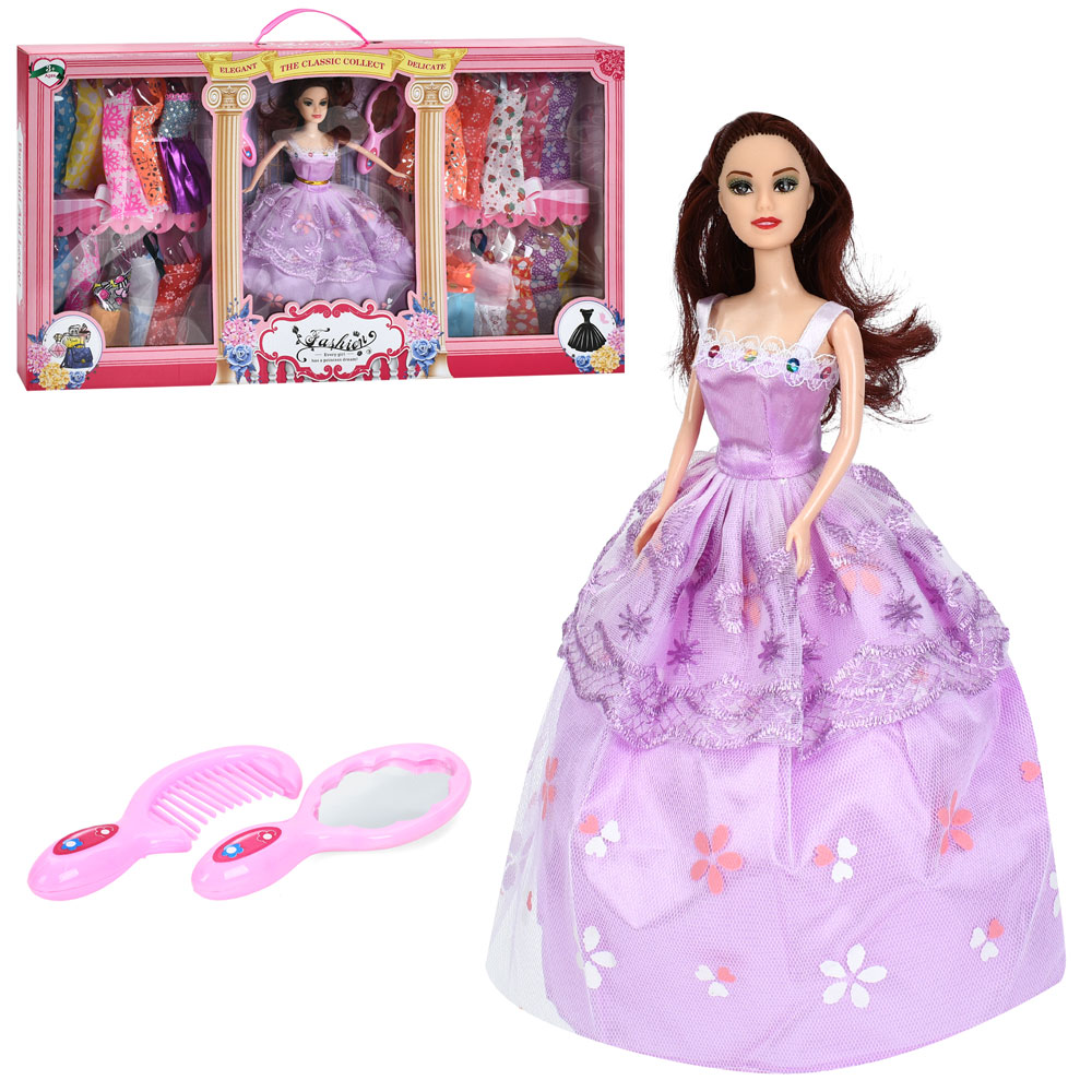 Лялька з вбранням YT6008 плаття, дзеркало, гребінець, кор., 62-33-6,5 см.