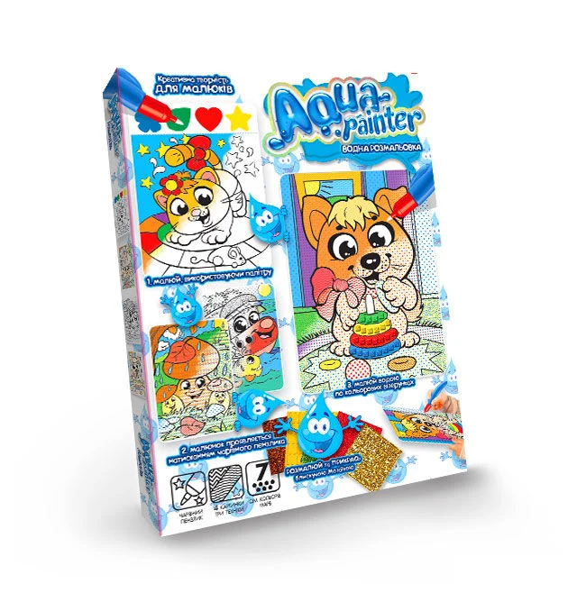 Набір для творчості "Водна розмальовка" AQP-01-01U, 02U, 03U...09U укр. (18) "Danko Toys"