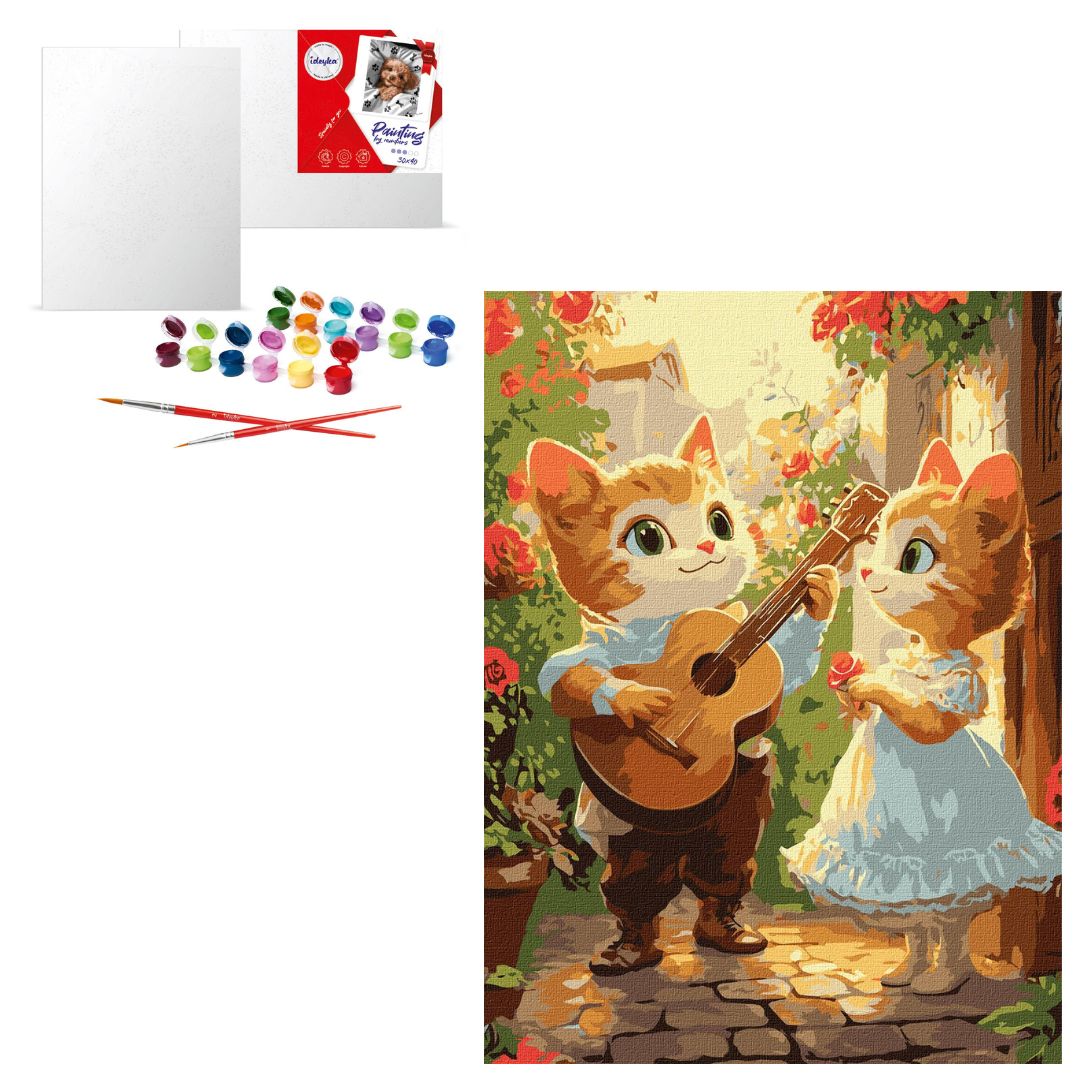 Набір для розпису по номерах "Котячі романси" 30х40см