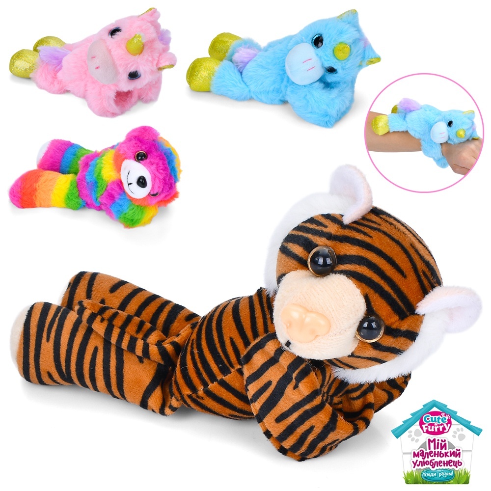 Браслет SBR121-22-23-24-32 тварина, плюш, 4 види, кул., 9-19-6 см.