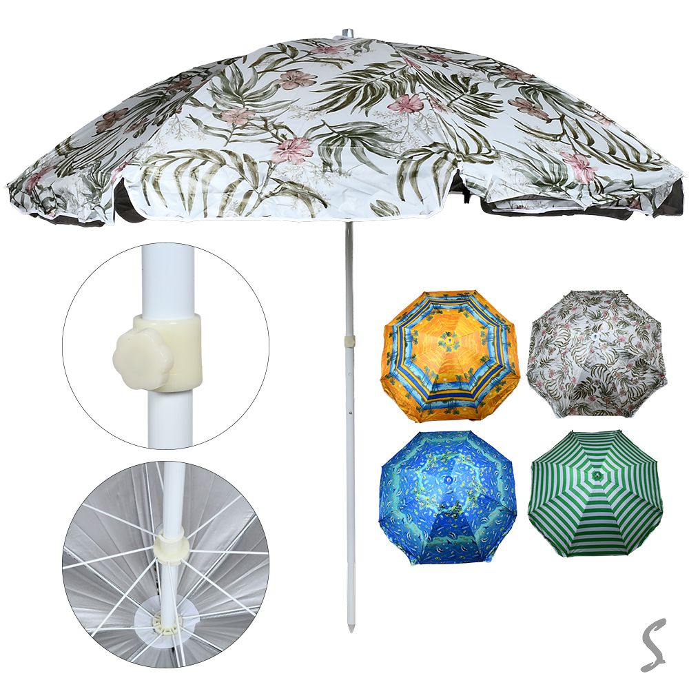 Парасолька пляжна 2.4м серебро MH-0041