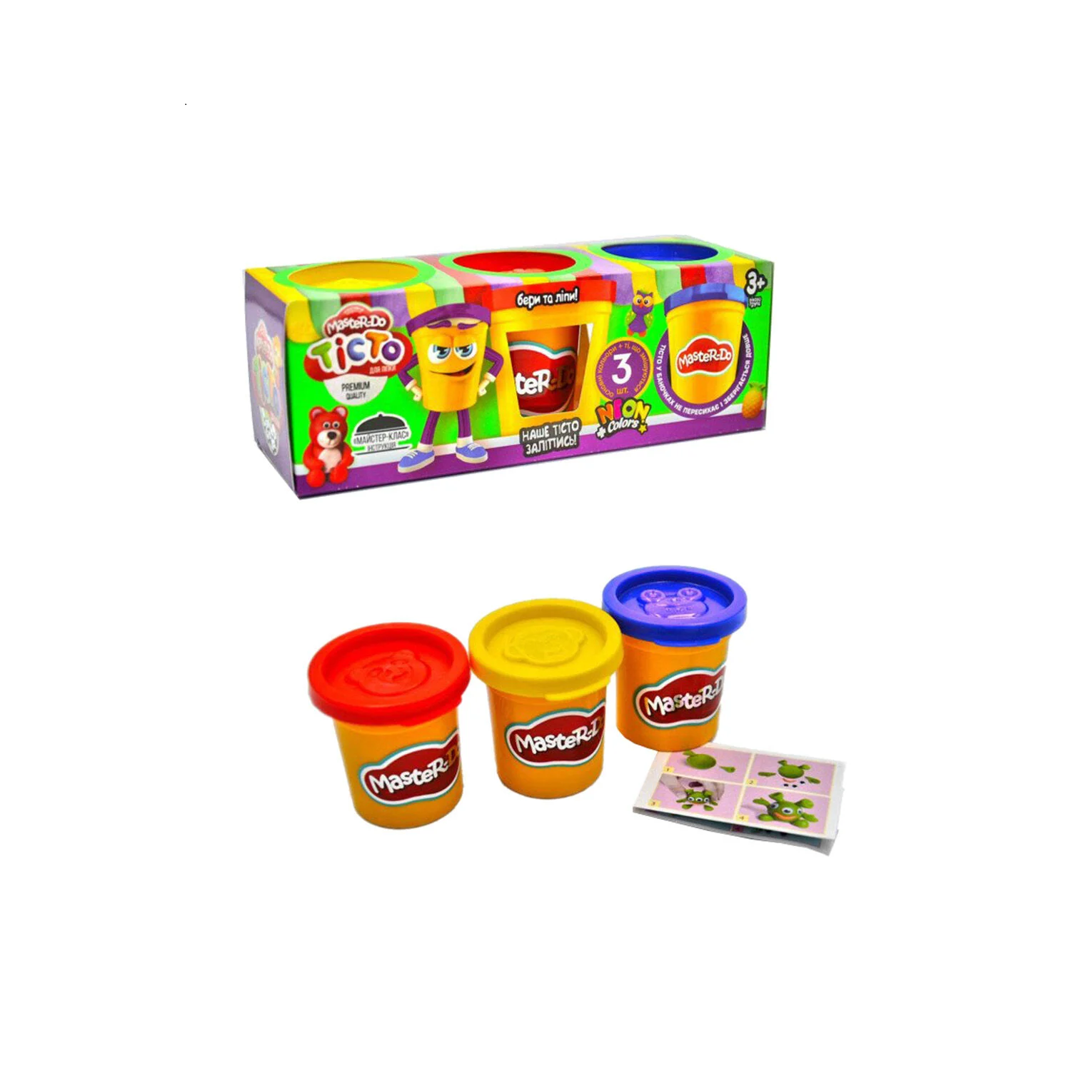 Набір креативної творчості "Тісто для ліпки "Master Do" TMDB-01-04U (УКР) (15) 3 банки*50 г. "Danko Toys"