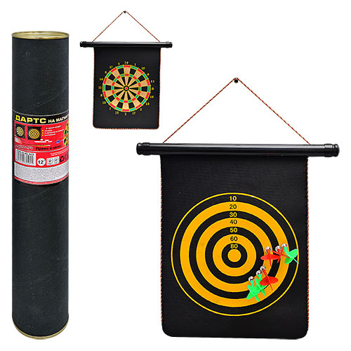 Дартс MS 0099 15'', 6 дротиків, магн., 12 дюймів, двосторонній, тубус.