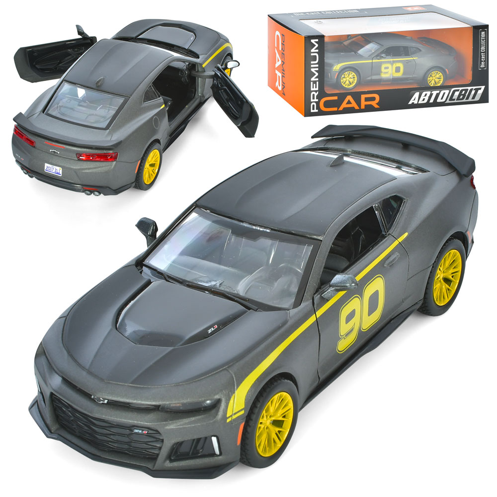 Машина AP-1927 АвтоСвіт,1:24 2017 Chevy Camaro ZL1, мет.,відч. двері,гум.колеса,кор.,24,5-10,5-11см.