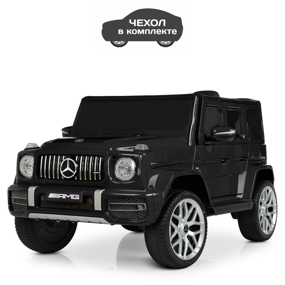 ДжипM 6236EBLR-2 (1шт) радіо/к 2,4G,2мотори 30W,1ак.12V7AH,MP3,TF,BLUET,колEVA,шкір.сид.муз.світ.чор