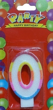 Свічка декоративна (цифра 0), 1 шт