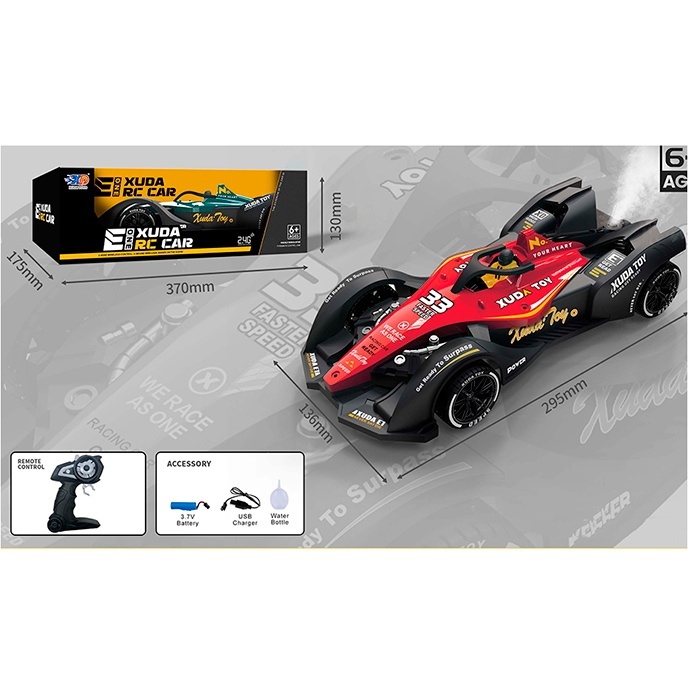 Машина 3688-G178A радіо/к2,4G,акум,звук,світло, пара/дим, гумові колеса, USB, 2 кольори