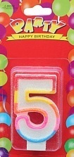 Свічка декоративна (цифра 5), 1 шт