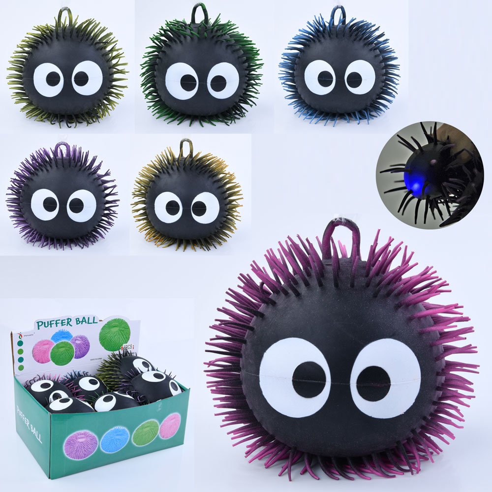 Ї-їжачок MS 3718 антистрес, коротка ручка, світло, бат.(табл.),6шт.(6 кольорів)в диспл.,40-17-26,5см