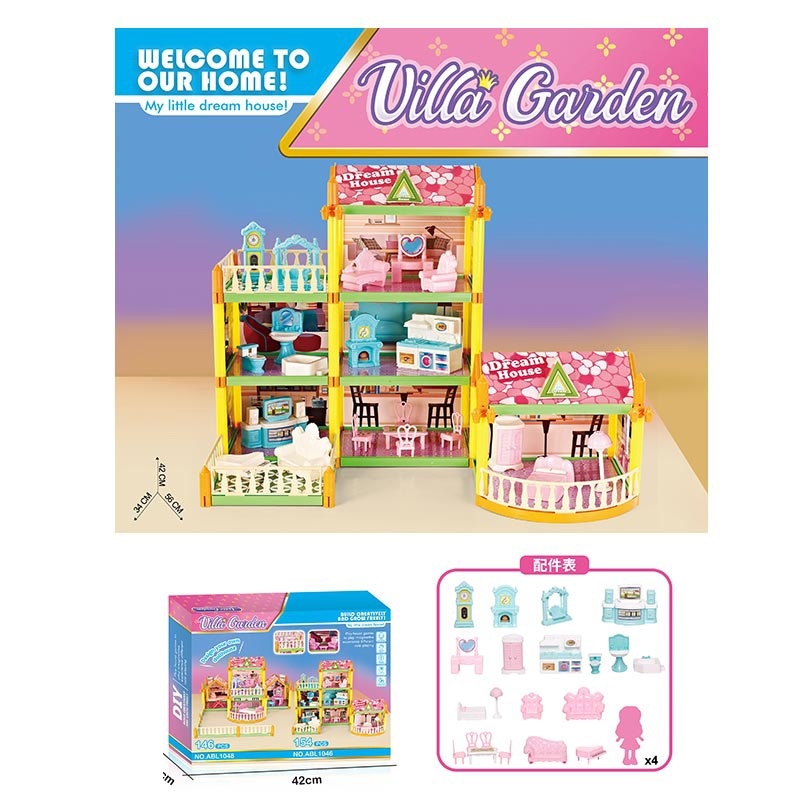 Будиночок ABL1046 меблі, лялька 4 шт., 154 дет., кор., 42,5-32,5-8 см.