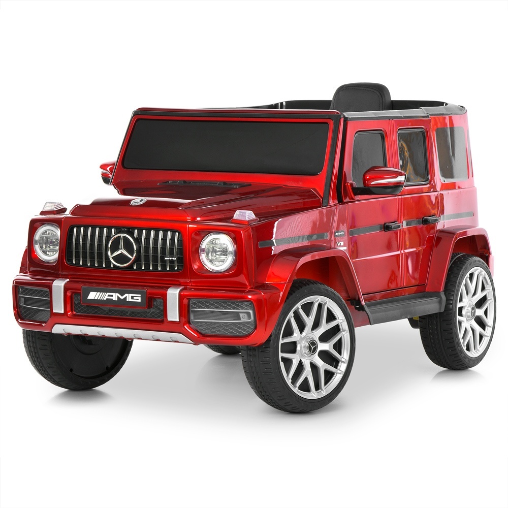 Джип M 4214EBLRS-3 радіок.2,4G, 2мот.30W,1акум.12V7AH, муз.,світло,MP3,кол.EVA, шкір.сидін..червоний