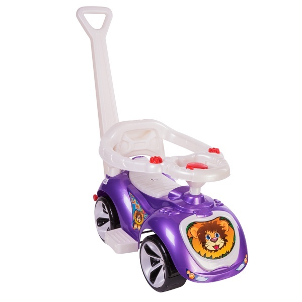 Машина-Каталка ЛАПКА з ручкою Бузкова 