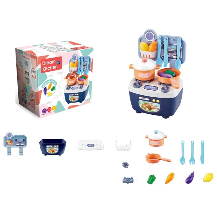 Кухня 771-7 плита, продукти, посуд, 10 предм., кор., 18,5-19-12 см.