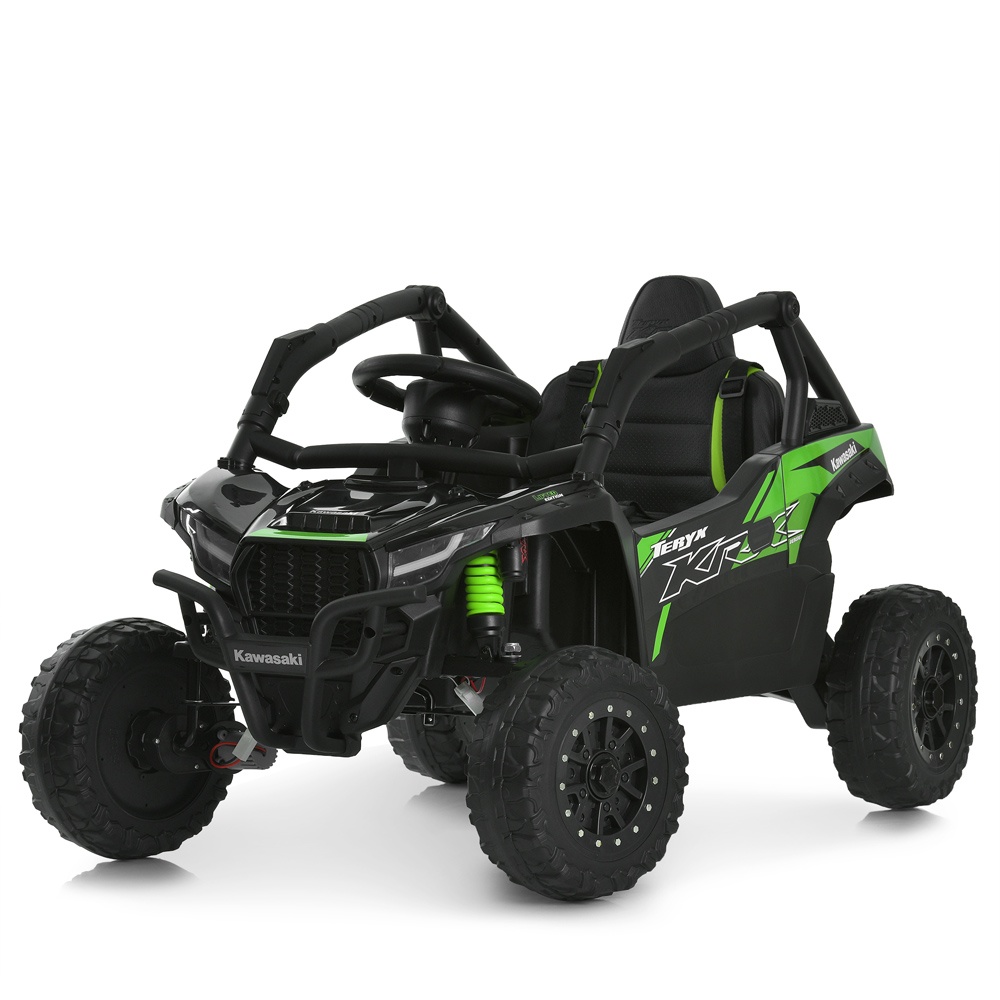 Джип JS330EBLR-2-5(24V) радіокер.2,4G, 4*35W, 1*24V5AH, EVA, шкіра, TF, чорно-зелений