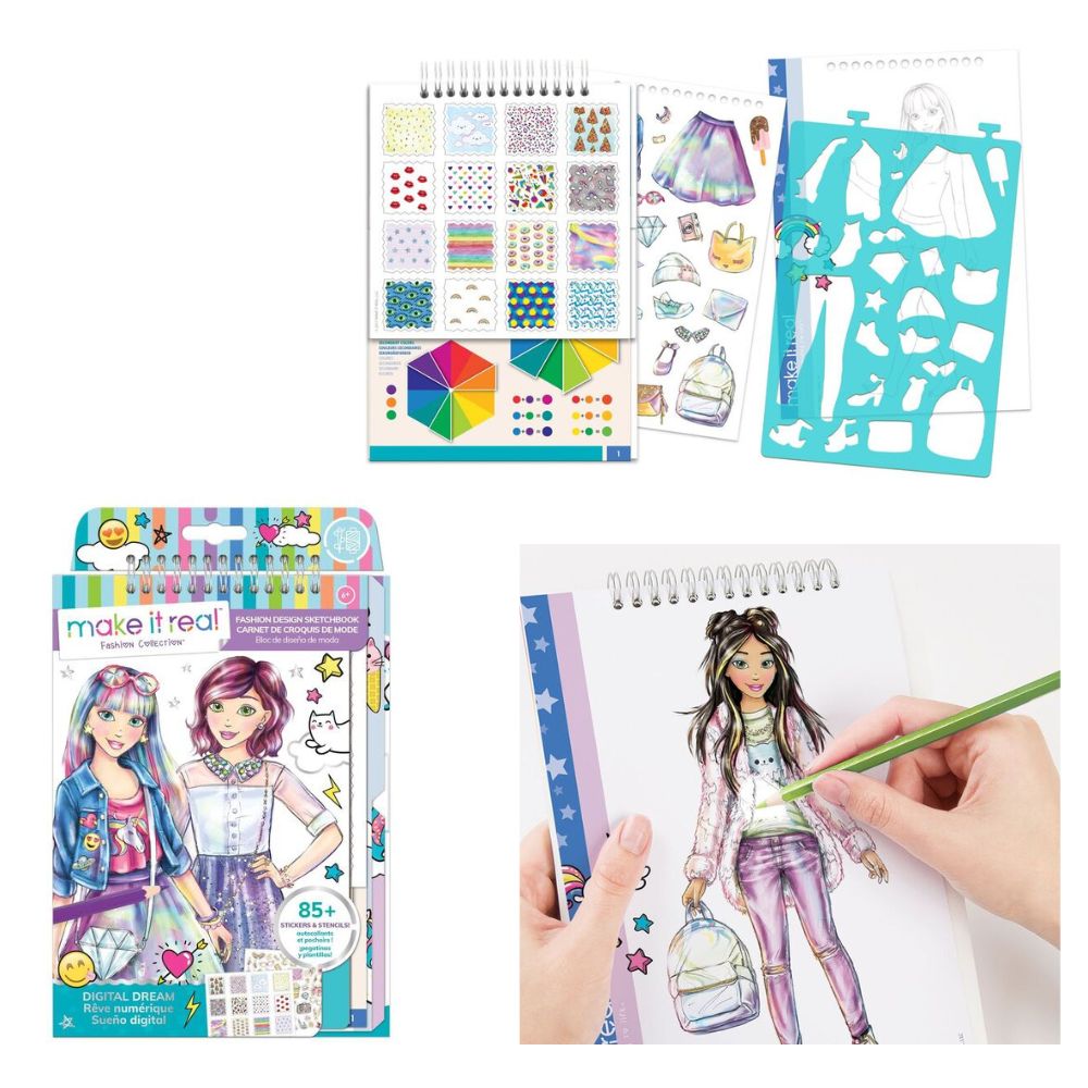 Make it Real: Блокнот з трафаретами для створення модних коллекцій: «Рожева мрія»