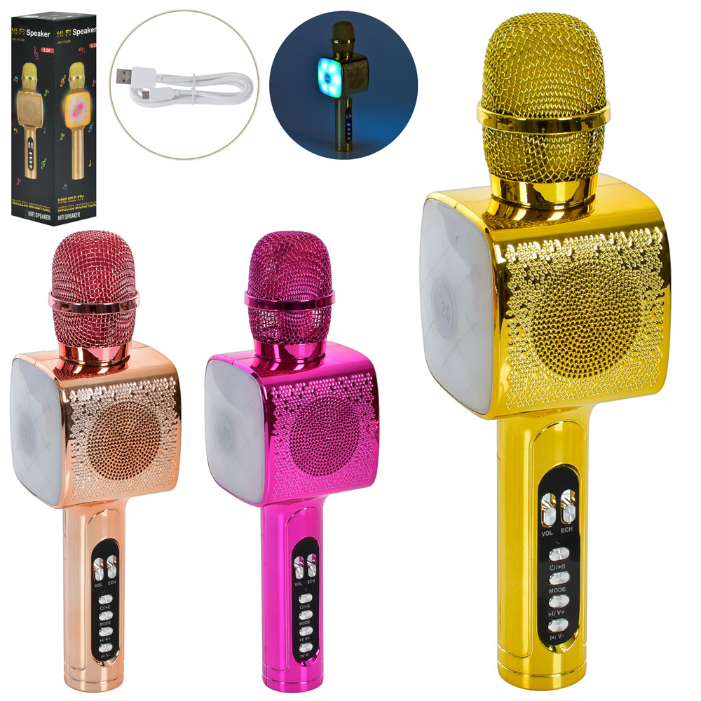 Мікрофон L20 акум., USBвхід, USBшнур, Bluetooth, TFслот, 3 кольори, кор., 9-8-27 см.