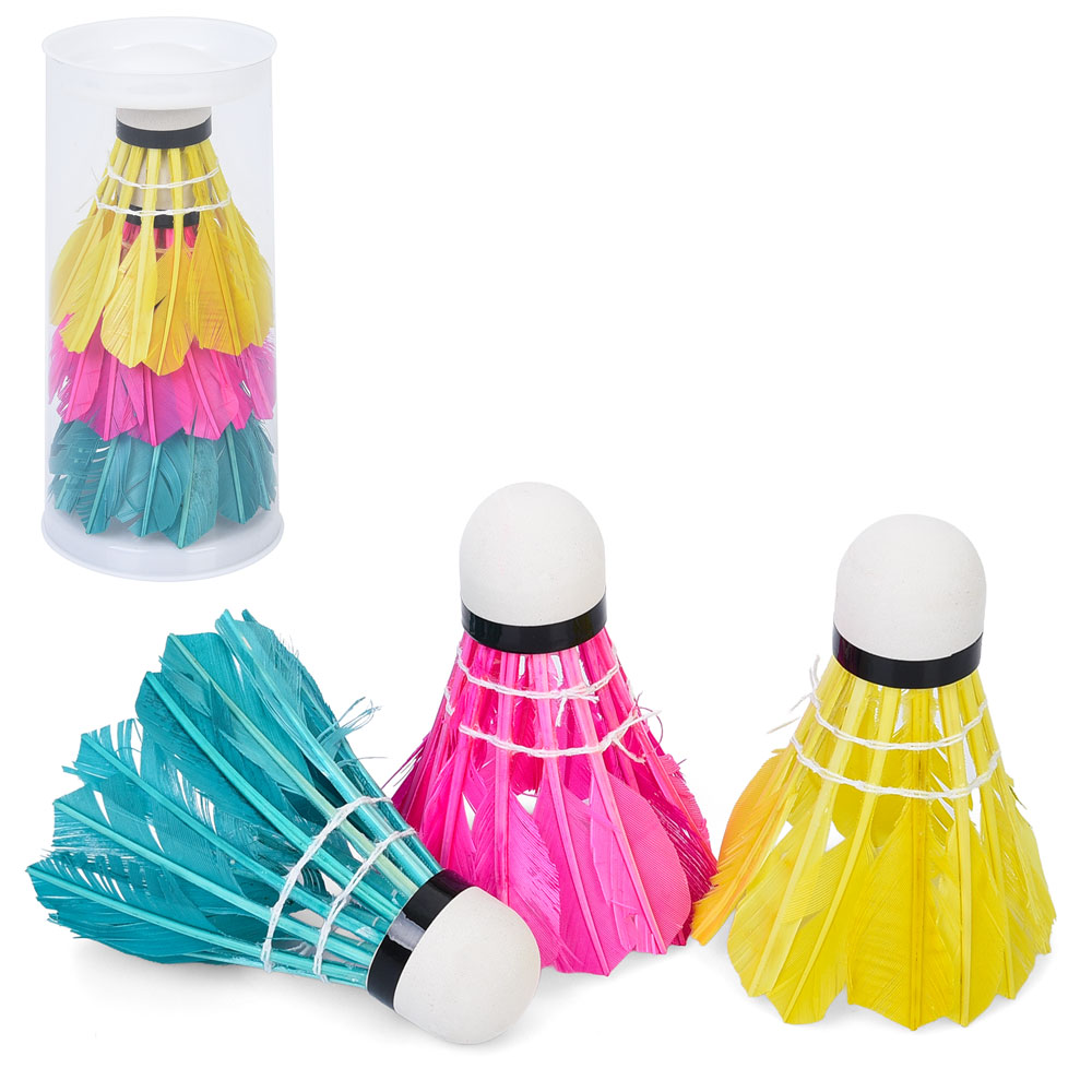 Воланчик MS 4937-3набір 3шт, перо, кольорові, в тубусі, 15-6,5-6,5см