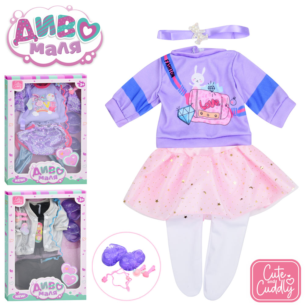 Вбрання для ляльки BLC88-101D-I-DM-UA взуття, заколки, 3 види, кор., 24-35-3 см.