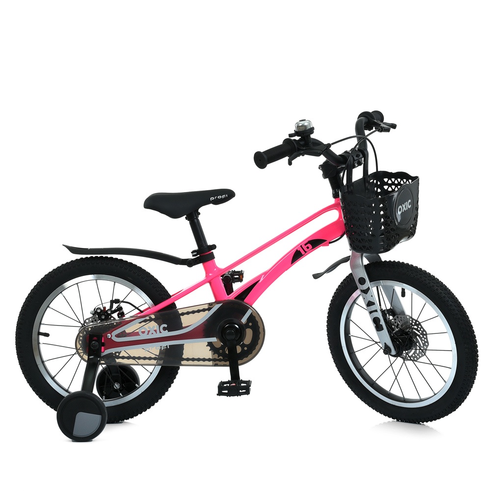 Велосипед дитячий 16д. PROF1 MB 16OXIC NEON PINK OXIC,SKD85,магнієва рама,вилка,алюм.кермо,рожевий